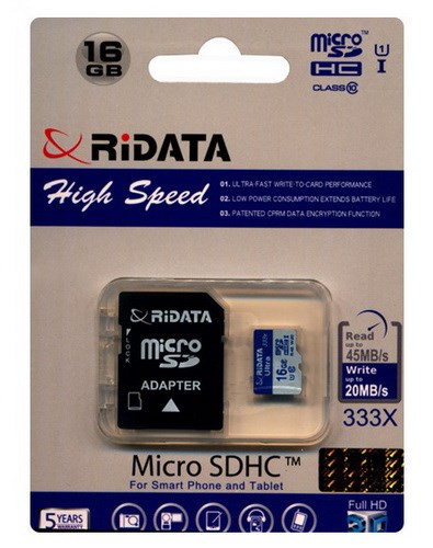 کارت حافظه ری دیتا microSDHC 16GB UHS-I U1 Class 10 333X108867